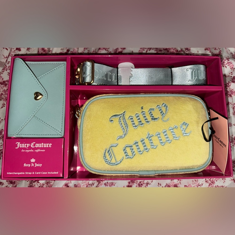 Juicy Couture Slim Camera Bag And Envelope Cc & Strap SE Yellow Pear